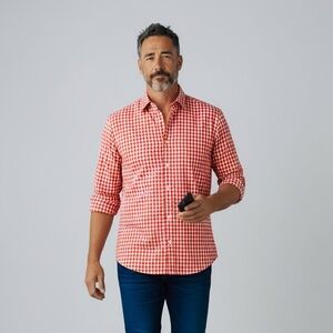 Peter Millar Men’s Checkered Summer Comfort Shirt w/ Embroidery Size XL